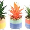 Letinaner Artificial Succulent Plants Faux Pineapple In Pots Artificial Plants Greenery Decorations For Hotel Restaurant Home Office Kitchen Table, Set Of 3