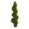 Nearly Natural Grass Spiral Topiary With Deco Planter, 3'