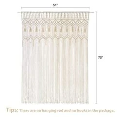 Mkono Macrame Curtain Large Boho Woven Wall Hanging Window Curtains Handmade Bohemian Decor For Window Doorway Closet Wedding Backdrop Arch Bedroom Living Room Apartment, 51''W X 70''L -Organic Plant Shop 41rOZgHeGFL