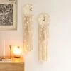 Mkono 2 Pack Macrame Dream Catcher With String Lights Boho Wall Hanging Decor Handmade Circle Moon Dreamcatcher Girls Room Decor For Bedroom Living Room Nursery Dorm, 8''W X 32''L