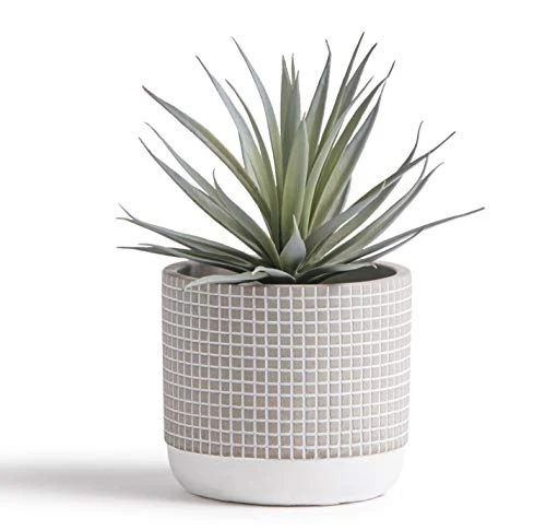 Kurrajong Farmhouse Faux Plant In Pot - 8" X 4.5" | Beautiful Faux Succulent Plant Decor | Artificial Succulent Plants | Faux Plants Indoors