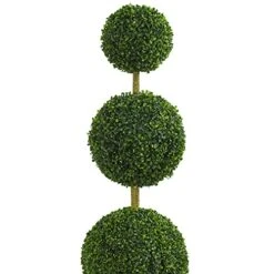 Nearly Natural 5613 Boxwood Triple Ball Topiary In Slate Planter, 6', Green -Organic Plant Shop 41wLuhY1i4L