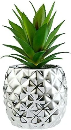 Golden Pineapple Ananas Potted Artificial Succulents Faux Plants Home Office Tabletop Decoration (Gold) -Organic Plant Shop 41yAcrDQpCS. AC