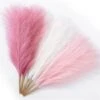 Serwalin Pampas Grass Pink 17.7 Inch 6pcs, Artificial Pampas Grass Faux Pink Pompas Grass Decor, Short Pompous Grass Blush Room Decoration, Wedding Centerpieces Mothers Day Pink Home Decor