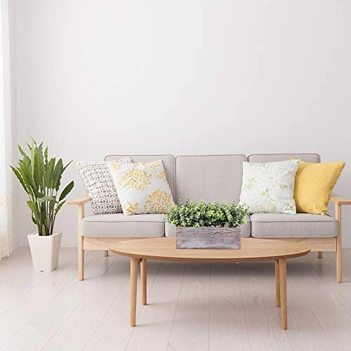 Faux Eucalyptus Plants In Rustic Rectangular Wood Planter Box Artificial Eucalyptus Greenery Arrangement Potted Plant In Dusty Green For Wedding Centerpiece Office Room Table Windowsill Décor 3 Faux Eucalyptus Plants In Rustic Rectangular Wood Planter Box Artificial Eucalyptus Greenery Arrangement Potted Plant In Dusty Green For Wedding Centerpiece Office Room Table Windowsill Décor - Image 3