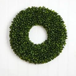Nearly Natural 24-in. Boxwood Artificial Wreaths Green -Organic Plant Shop 5119MsE5pqL