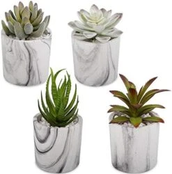 C APPOK Artificial Succulents Plants Faux Succulent Flocking Potted Plants - 4 Pack Fake Succulents Decorative Green Potted Plant In Pots For Home, Desk Decor, Office Decoration -Organic Plant Shop 511ik95li2L. AC