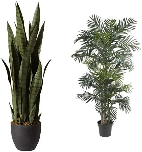 Nearly Natural, Green 4855 35in. Sansevieria With Black Planter 9 Nearly Natural, Green 4855 35in. Sansevieria With Black Planter - Image 9