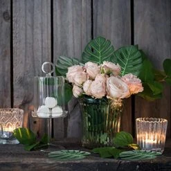 Auihiay 48 Pieces 4 Kinds Palm Leaves Tropical Leaves With Jungle Leaf Monstera Leaves Safari Leaf For Hawaiian Luau Party Jungle Beach Table Leave Decorations -Organic Plant Shop 512hRrVn4hL