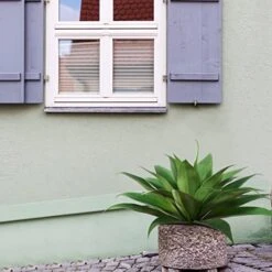 Ferrgoal Artificial Plants Fake Agave Succulent Plant 28 Inch Big Size Faux Succulents Stems For Indoor Outdoor Realistic & Natural Home Decor Plants For Office Perfect Housewarming Gift Green 2 Pack -Organic Plant Shop 512yW12xtvL