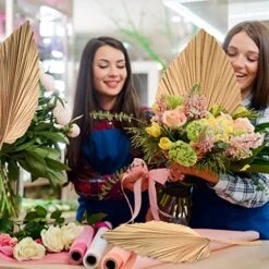 Nuanchu Natural Dried Palm Leaves Boho Palm Leaves Decor Heart Round Shape Palm Fans Tropical Palm Leaves Decoration Dried Palm Leaves Decor For Holidays Weddings Party Kitchen (Heart Shape, 9) -Organic Plant Shop 513fCwJhu9L