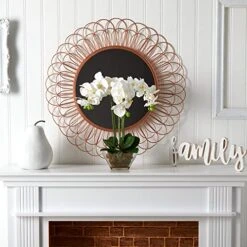 Nearly Natural 4570 Triple Phalaenopsis Orchid In Glass Vase,Green/White -Organic Plant Shop 514tTq4x1wL