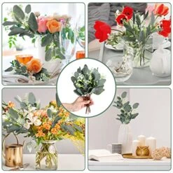 Janinka 40 Pieces Artificial Eucalyptus Leaves Stems With White Seeds Fake Silverdollar Eucalyptus Leaves Plant For Wedding Bridal Bouquets Greenery Plants For Home Vase Floral Bouquets Wedding Decor 9 Janinka 40 Pieces Artificial Eucalyptus Leaves Stems With White Seeds Fake Silverdollar Eucalyptus Leaves Plant For Wedding Bridal Bouquets Greenery Plants For Home Vase Floral Bouquets Wedding Decor -Organic Plant Shop 514tm0CJbAL