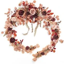 Ling's Moment 9FT Eucalyptus And Willow Leaf Garland With White Flower, Handcrafted Wedding Sweetheart Table Centerpieces Head Table Decor Arch Backdrop Decorations For Wedding | White & Sage -Organic Plant Shop 515F7qbe8vL. AC