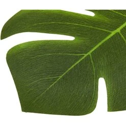 60 Pieces Artificial Palm Leaves - 8 Inches Tropical Monstera Leaf For Luau Hawaiian Birthday Party Decorations, Safari Jungle Baby Shower -Organic Plant Shop 516CylgfovL