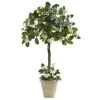 Nearly Natural Stephanotis Topiary With Planter, 3'