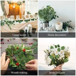 WILLBOND 30 Pieces Artificial Eucalyptus Leaf Stem Long Eucalyptus Artificial Greenery Leaves For Wedding, Holiday, Garden, Home, Office, Greens Decor -Organic Plant Shop 517acNO4hfL
