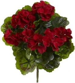 Nearly Natural Geranium Artificial Bush UV Resistant, Set Of 4 (Indoor/Outdoor), Beauty,14"Dx14"Wx13"H 14 Nearly Natural Geranium Artificial Bush UV Resistant, Set Of 4 (Indoor/Outdoor), Beauty,14"Dx14"Wx13"H -Organic Plant Shop 51802ZPpheL. AC