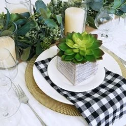 Set Of 3 Assorted Small Potted Succulents Plants Decorations Green Fake Succulents Cacti In Rustic Wooden Pots For Home Living Room Bathroom Table Centerpiece Windowsill Shelf Office Desk Indoor Decor -Organic Plant Shop 5187vTuCwhL