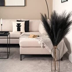 Black Faux Pampas Grass Set Of 3Pcs,43"/110cm Tall Fake Pompas Floral With DIY Card & Wooden Beads Garland,Large Artificial Pompous Grass Branches Plants For Floor Vase Filler Home Boho Decoration 12 Black Faux Pampas Grass Set Of 3Pcs,43"/110cm Tall Fake Pompas Floral With DIY Card & Wooden Beads Garland,Large Artificial Pompous Grass Branches Plants For Floor Vase Filler Home Boho Decoration -Organic Plant Shop 518AG5nDDyL