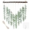 Artificial Eucalyptus Greenery Hanging Wall Decor Fake Eucalyptus Vines Wall Hanging Plants With Wooden Stick Farmhouse Rustic Boho Wall Decor For Bedroom, Living Room, Entryway And Bathroom Decor