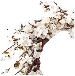 Nearly Natural 4191 24" Plum Blossom Wreath White -Organic Plant Shop 51Bk8EjU91L
