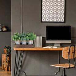 Set Of 3 Mini Potted Plants Arrangement Faux Boxwood Eucalyptus Rosemary Plants In Rustic Galvanized Metal Pots With Rectangle Wood Box For Farmhouse Table Centerpiece Mantel Kitchen Greenery Decor -Organic Plant Shop 51CPCtTXCWL