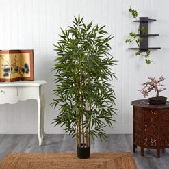 Nearly Natural 5253 Bamboo Silk Tree, 64-Inch, Green -Organic Plant Shop 51CcDYy9JHL