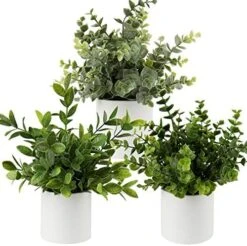 Briful Mini Fake Plants Set Of 2 Small Faux Plant Eucalyptus Rosemary Greenery Potted Plants Artificial Decor For Home Table Office Room Desk Bathroom Shelf Kitchen Farmhouse Mantel Decoration -Organic Plant Shop 51E4Llun7L. AC