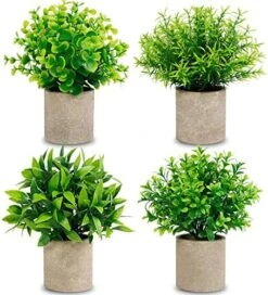 CEWOR Artificial Potted Plants, Mini Fake Plant Greenery Decoration For Barhroom Shelf Home Office Desk Table Indoor Decor, 4 Pack 12 CEWOR Artificial Potted Plants, Mini Fake Plant Greenery Decoration For Barhroom Shelf Home Office Desk Table Indoor Decor, 4 Pack -Organic Plant Shop 51ESXR5a7OL. AC