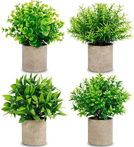 CEWOR Artificial Potted Plants, Mini Fake Plant Greenery Decoration For Barhroom Shelf Home Office Desk Table Indoor Decor, 4 Pack 6 CEWOR Artificial Potted Plants, Mini Fake Plant Greenery Decoration For Barhroom Shelf Home Office Desk Table Indoor Decor, 4 Pack - Image 6
