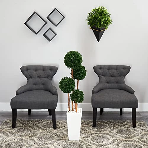 Nearly Natural Artificial Tree UV Resistant 4’ Boxwood Topiary In Planter (Indoor/Outdoor), Green,12"D X 12"W X 4'H 5 Nearly Natural Artificial Tree UV Resistant 4’ Boxwood Topiary In Planter (Indoor/Outdoor), Green,12"D X 12"W X 4'H - Image 5