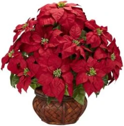 Nearly Natural 1265 22in. Poinsettia With Decorative Planter Silk Arrangement 13 Nearly Natural 1265 22in. Poinsettia With Decorative Planter Silk Arrangement -Organic Plant Shop 51F9HOoYBL. AC