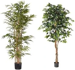 Nearly Natural 5253 Bamboo Silk Tree, 64-Inch, Green -Organic Plant Shop 51FOex38bXL. AC