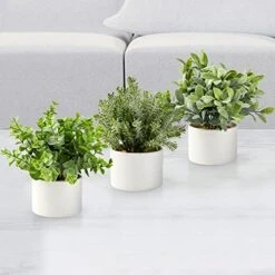 Seeko Fake Plants For Home Décor, Shelf, Office, Bathroom, Laundry Room - Artificial Plants For Home Décor Indoor, Faux Plants - Ceramic Potted Farmhouse Decor