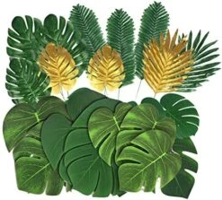 86Pcs 8Kinds Artificial Tropical Palm Leaves Jungle Safari Leaves Faux Plant Golden Leaves Decorations For Hawaiian Beach Birthday Luau Party Table Decorations 21 86Pcs 8Kinds Artificial Tropical Palm Leaves Jungle Safari Leaves Faux Plant Golden Leaves Decorations For Hawaiian Beach Birthday Luau Party Table Decorations -Organic Plant Shop 51HWZz5n6BL. AC