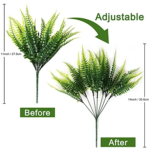 8 Pcs Artificial Boston Fern Plants Bushes Faux Plants Shrubs Greenery UV Resistant For House Office Garden Indoor Outdoor Décor 3 8 Pcs Artificial Boston Fern Plants Bushes Faux Plants Shrubs Greenery UV Resistant For House Office Garden Indoor Outdoor Décor - Image 3