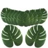 OurWarm 24pcs Large Artificial Tropical Palm Leaves, Faux Safari Leaves Monstera Fake Leaves, Hawaiian Luau Party Jungle Beach Theme Decorations For Birthday Party Safari Table Decorations Supplies