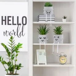 Creative Succulent Plants Potted, Mini Artificial Decorative Potted Plants With Grey Pots - Set Of 3 -Organic Plant Shop 51K2C8ofYKL