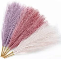 Serwalin Pampas Grass Pink 17.7 Inch 6pcs, Artificial Pampas Grass Faux Pink Pompas Grass Decor, Short Pompous Grass Blush Room Decoration, Wedding Centerpieces Mothers Day Pink Home Decor -Organic Plant Shop 51KG3oP1UgL. AC