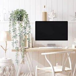 COCOBOO 1pcs Artificial Hanging Plants, Fake Potted Eucalyptus Faux Hanging Plant For Wall Room Home Indoor Outdoor Shelf Decor -Organic Plant Shop 51KV15agY4L