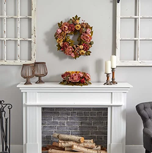 Artificial Peony Hydrangea Wreath 3 Artificial Peony Hydrangea Wreath - Image 3