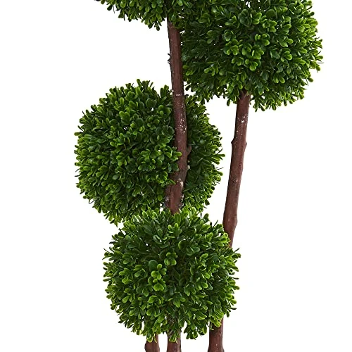 Nearly Natural Artificial Tree UV Resistant 4’ Boxwood Topiary In Planter (Indoor/Outdoor), Green,12"D X 12"W X 4'H 3 Nearly Natural Artificial Tree UV Resistant 4’ Boxwood Topiary In Planter (Indoor/Outdoor), Green,12"D X 12"W X 4'H - Image 3