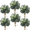 Janinka 40 Pieces Artificial Eucalyptus Leaves Stems With White Seeds Fake Silverdollar Eucalyptus Leaves Plant For Wedding Bridal Bouquets Greenery Plants For Home Vase Floral Bouquets Wedding Decor