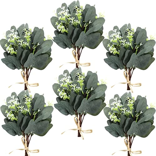 Janinka 40 Pieces Artificial Eucalyptus Leaves Stems With White Seeds Fake Silverdollar Eucalyptus Leaves Plant For Wedding Bridal Bouquets Greenery Plants For Home Vase Floral Bouquets Wedding Decor 1 Janinka 40 Pieces Artificial Eucalyptus Leaves Stems With White Seeds Fake Silverdollar Eucalyptus Leaves Plant For Wedding Bridal Bouquets Greenery Plants For Home Vase Floral Bouquets Wedding Decor