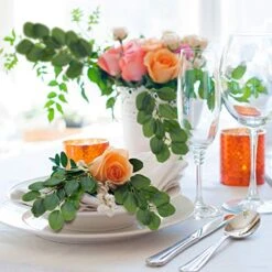 WILLBOND 30 Pieces Artificial Eucalyptus Leaf Stem Long Eucalyptus Artificial Greenery Leaves For Wedding, Holiday, Garden, Home, Office, Greens Decor -Organic Plant Shop 51REuCCFCuL