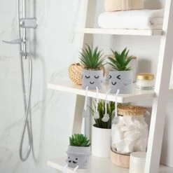 Creative Succulent Plants Potted, Mini Artificial Decorative Potted Plants With Grey Pots - Set Of 3 -Organic Plant Shop 51RVe7o2HnL