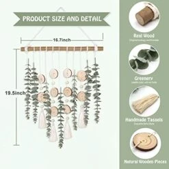 Cyitimo Bathroom Decor Artificial Eucalyptus Greenery Hanging Wall Decor Faux Eucalyptus Leaves Hanging Plant With Wooden Stick With Rustic Farmhouse For Bedroom Nursery Boho Home Decorations -Organic Plant Shop 51S44yEbbpL