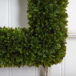 Nearly Natural 17" Tea Leaf Square Wreath UV Resistant Artificial Plant, Green 9 Nearly Natural 17" Tea Leaf Square Wreath UV Resistant Artificial Plant, Green -Organic Plant Shop 51UMUKPGXzL