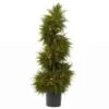 Nearly Natural 5915 Cedar Spiral Topiary With Lights, 43-Inch, Green